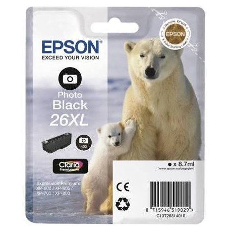 Cartucho Epson Original T2631XL Negro Photo
