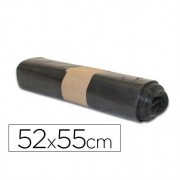 Bolsa Basura Doméstica Negra 52x55cm Papeleras Rollo de 20 Unidades.